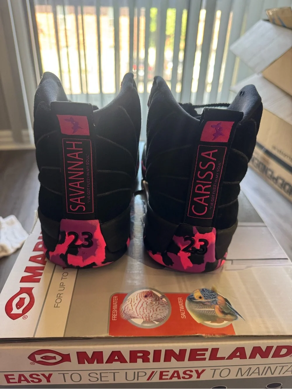Jordan Men's Black and Pink Athletic Shoes